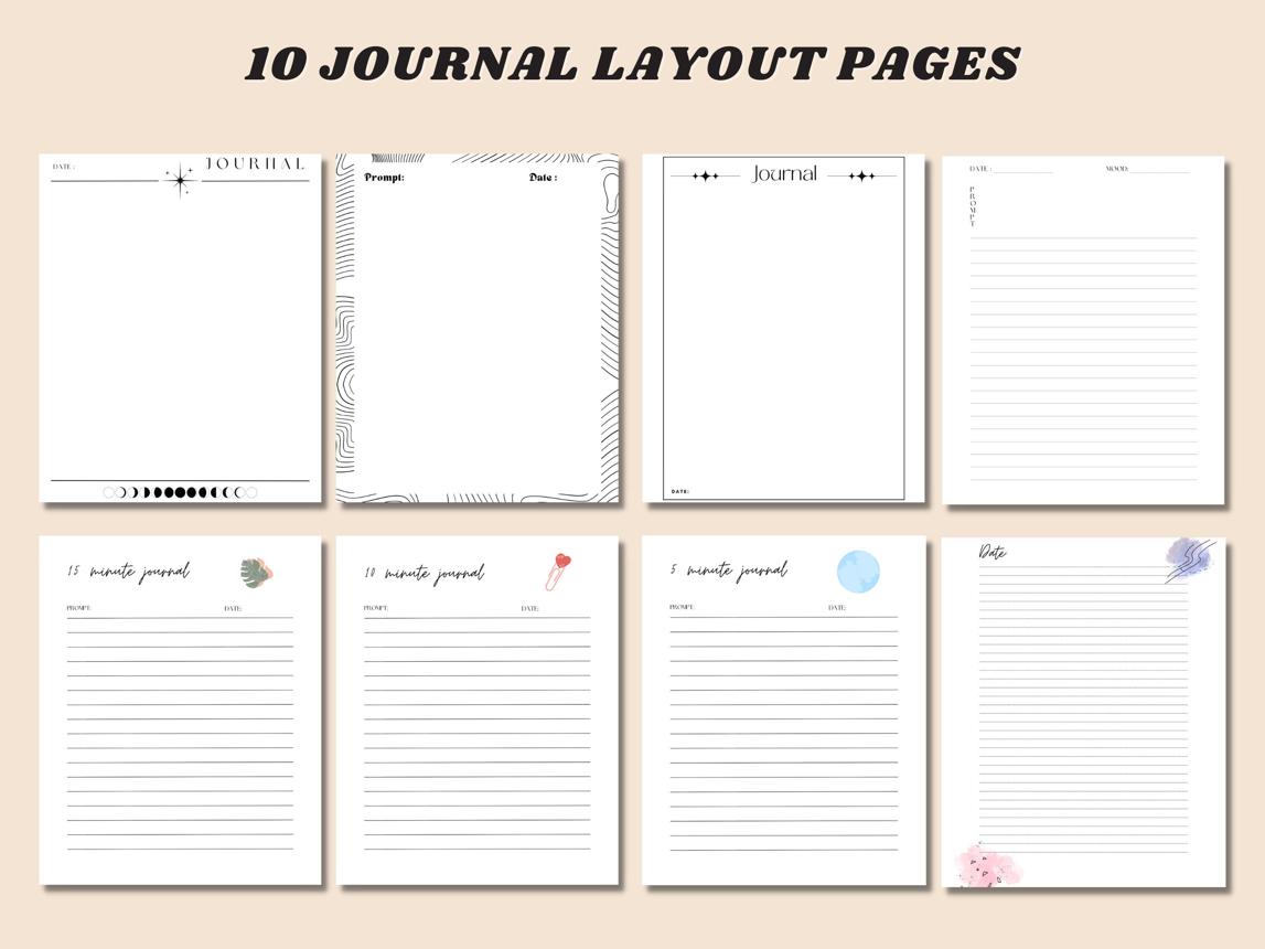 Digital journals and notebook interiors