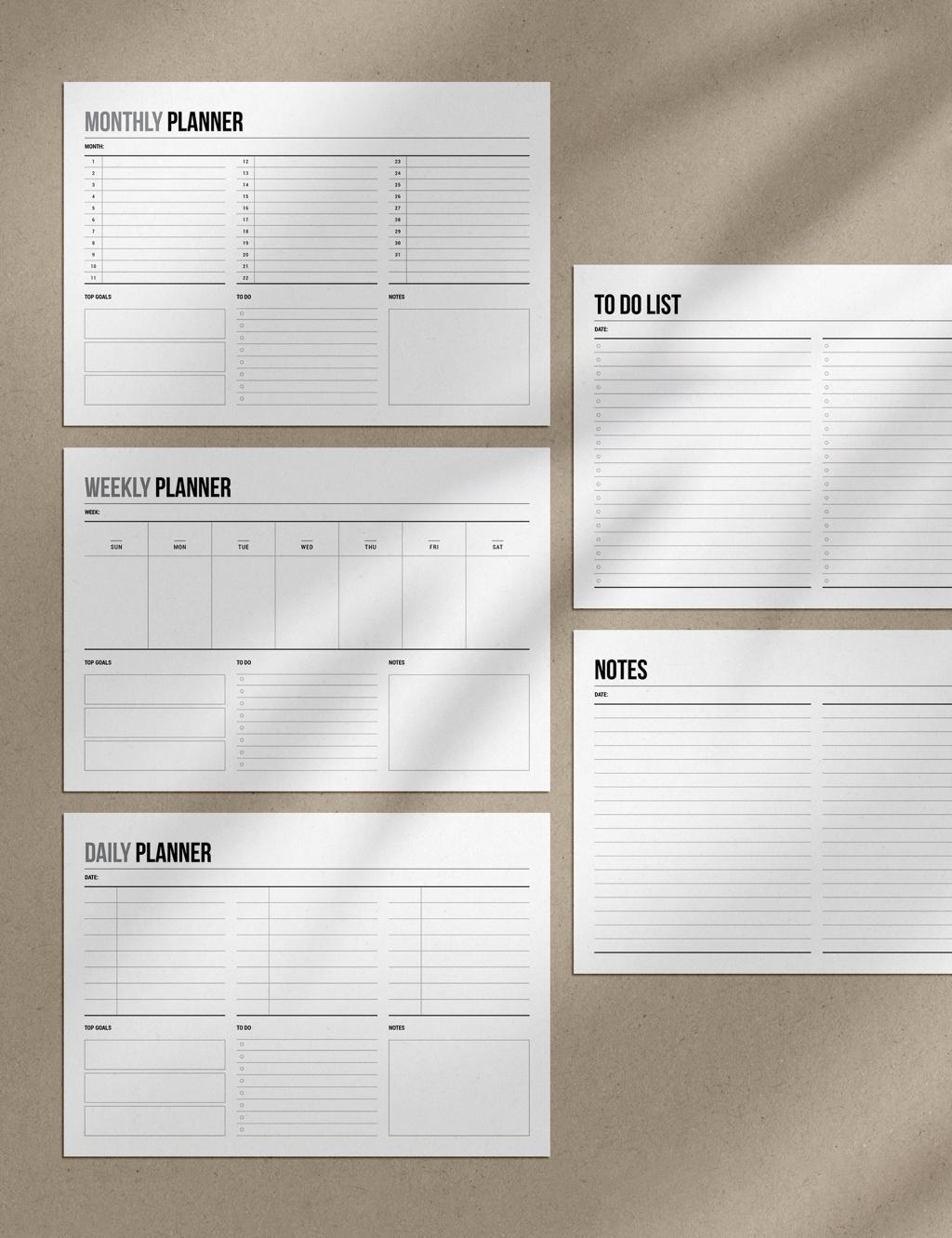 Printable planners created with Etsy Master